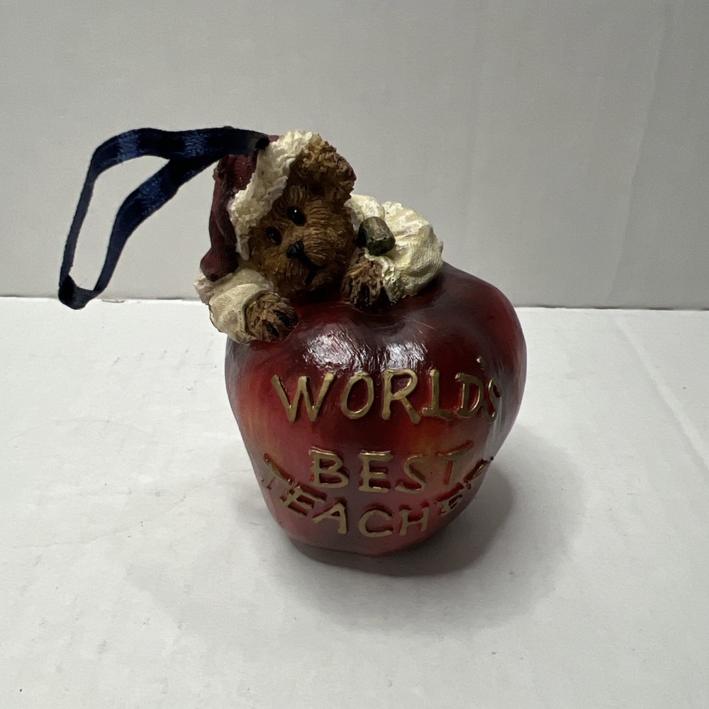 Boyds Bears ornament "Owen Appleby..Best Teacher" #25760 Christmas NIB 2002